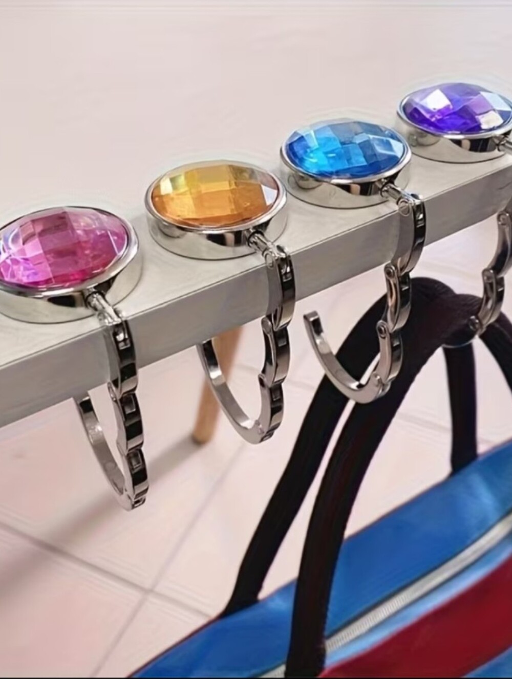 Crystal Jewel Foldable Handbag Hook